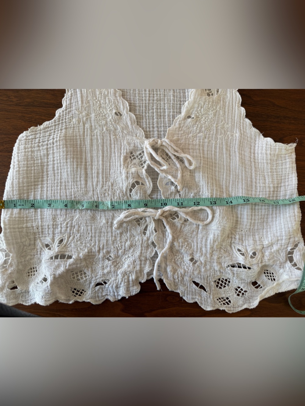 Zara Embroidered Openwork Gauze Tie-Front Vest Top: M - Picture 11 of 11